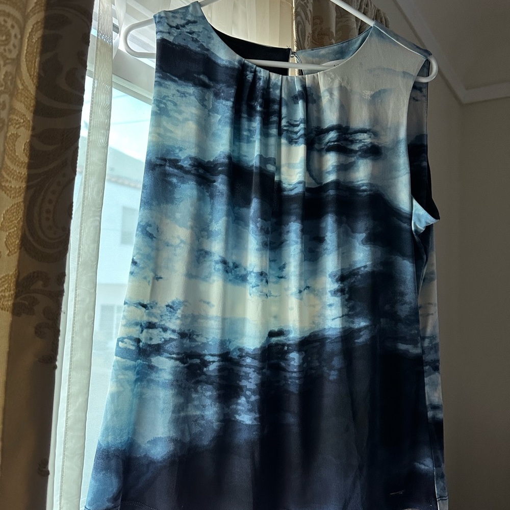 Calvin Klein Blue Patterned Blouse